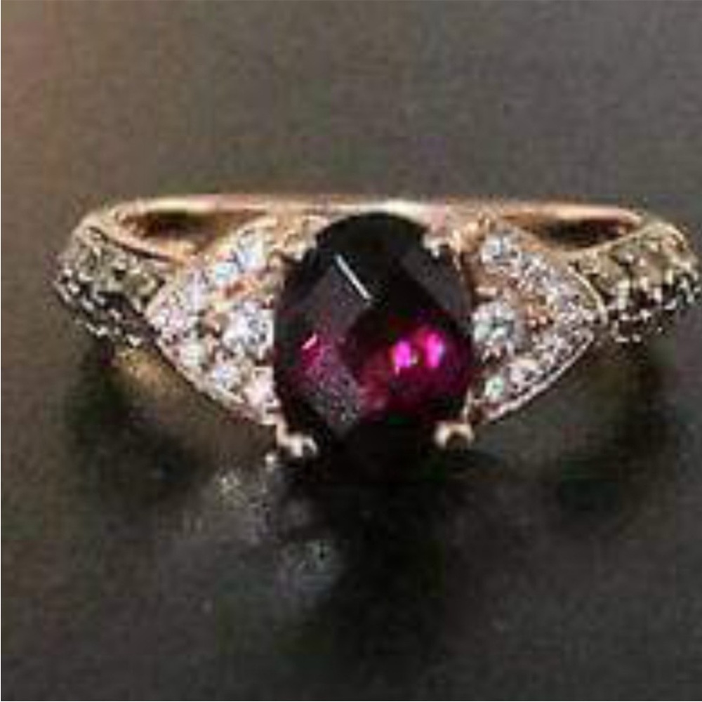 Strawberry gold rhodolite garnet ring. - Picture 5 of 8
